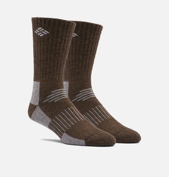 Columbia Wool Blend Socks Khaki For Men's NZ5641 New Zealand